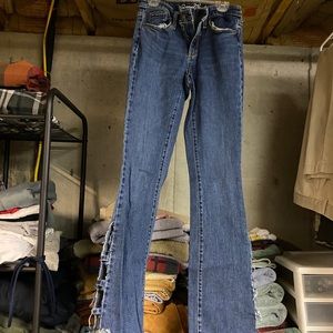 ladder cut hem jeans